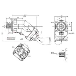 Hidraulinis siurblys 7 stūmoklių su įsiurbimo anga XPi 18 0523810 įstrižas 1 srovės 18 cm3 dvikryptis komplekte su adapteriu su 