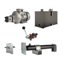 Malkų skaldytuvo hidraulika. Skaldymo galia: 5 tonos. Skaldymo ciklo laikas: 11–14 sekundžių. Pavara, siurblys, variklis, 75 lit