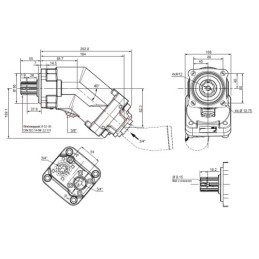 Hidraulinis siurblys 7 stūmoklių su įsiurbimo anga XPi 32 0523790 įstrižas 1 srovės 32 cm3 dvikryptis komplekte su adapteriu su 