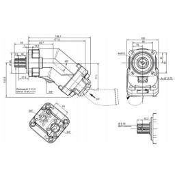 Hidraulinis siurblys, 7 stūmoklių, su įsiurbimo anga XPi 12 0523820, įstrižas, 1 srovės, 12 cm3, dvikryptis, komplektuojamas su 
