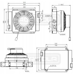 Hidraulinis alyvos aušintuvas ST50 ventiliatorius 230V