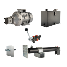 Malkų skaldytuvo hidraulika. Skaldymo galia: 10 tonų. Skaldymo ciklo laikas: 14–17 sekundžių. Pavara, siurblys, variklis, 45 lit