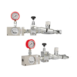 Srauto ir slėgio bandymo prietaisas sistemai, kurios srautas yra 4–80 l/min., matavimo slėgio diapazonas: 50–250 bar