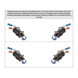 Hidraulinis siurblys 7 stūmoklių su įsiurbimo anga XPi 80 0523640 įstrižas 1 srovės 80 cm3 dvikryptis komplekte su adapteriu su 