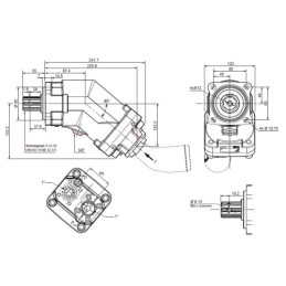 Hidraulinis siurblys 7 stūmoklių su įsiurbimo anga XPi 80 0523640 įstrižas 1 srovės 80 cm3 dvikryptis komplekte su adapteriu su 