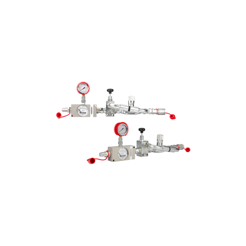 Srauto ir slėgio bandymo prietaisas sistemai, kurios srautas yra 4–80 l/min., matavimo slėgio diapazonas: 50–250 bar