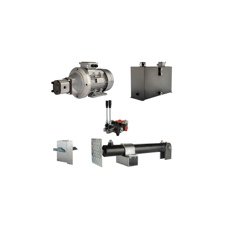 Malkų skaldytuvo hidraulika: skaldymo galia: 8 tonos, skaldymo ciklo laikas: 14–17 sekundžių. Pavara, siurblys, variklis, 45 lit