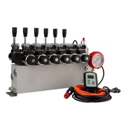sekcijų 12 V hidraulinis skirstytuvo blokas, tipas Cetop 3 NG6, su proporcinio srauto reguliatoriumi, komplektuojamas su ARPWM p