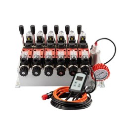 sekcijų 12 V hidraulinis skirstytuvo blokas, tipas Cetop 3 NG6, su proporcinio srauto reguliatoriumi, komplektuojamas su ARPWM p