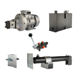 Malkų skaldytuvo hidraulika. Skaldymo galia: 12 tonų. Skaldymo ciklo laikas: 11–14 sekundžių. Pavara, siurblys, variklis, 45 lit