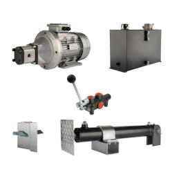 Malkų skaldytuvo hidraulika. Skaldymo galia: 12 tonų. Skaldymo ciklo laikas: 14–17 sekundžių. Pavara, siurblys, variklis, 45 lit