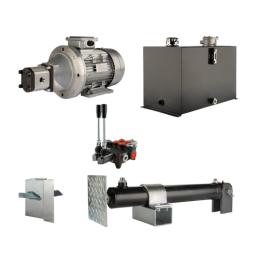 Malkų skaldytuvo hidraulika: skaldymo galia: 5 tonos, skaldymo ciklo laikas: 11–14 sekundžių. Pavara, siurblys, variklis, 75 lit