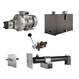 Malkų skaldytuvo hidraulika: skaldymo galia: 9 tonos, skaldymo ciklo laikas: 11–14 sekundžių. Pavara, siurblys, variklis, 75 lit