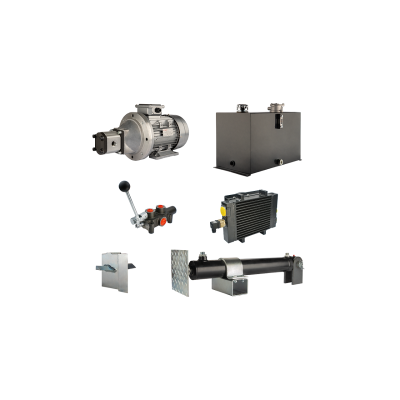 Malkų skaldytuvo hidraulika: skaldymo galia: 6 tonos, skaldymo ciklo laikas: 14–17 sekundžių. Pavara, siurblys, variklis, 75 lit