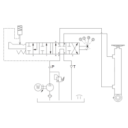 Malkų skaldytuvo hidraulika. Skaldymo galia: 10 tonų. Skaldymo ciklo laikas: 14–17 sekundžių. Pavara, siurblys, variklis, 100 li
