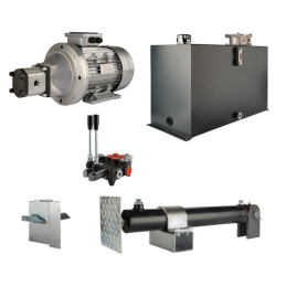 Malkų skaldytuvo hidraulika: skaldymo galia: 7 tonos, skaldymo ciklo laikas: 11–14 sekundžių. Pavara, siurblys, variklis, 100 li