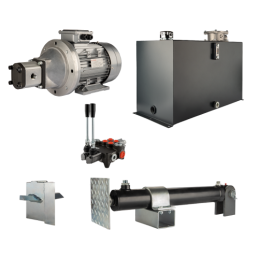 Malkų skaldytuvo hidraulika: skaldymo galia: 6 tonos, skaldymo ciklo laikas: 9–12 sekundžių. Pavara, siurblys, variklis, 100 lit