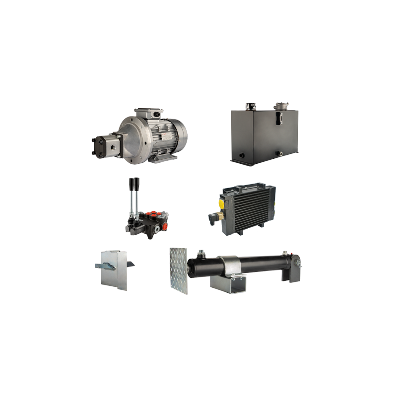 Malkų skaldytuvo hidraulika: skaldymo galia: 6 tonos, skaldymo ciklo laikas: 14–17 sekundžių. Pavara, siurblys, variklis, 45 lit