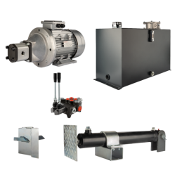 Malkų skaldytuvo hidraulika: skaldymo galia: 8 tonos, skaldymo ciklo laikas: 14–17 sekundžių. Pavara, siurblys, variklis, 100 li