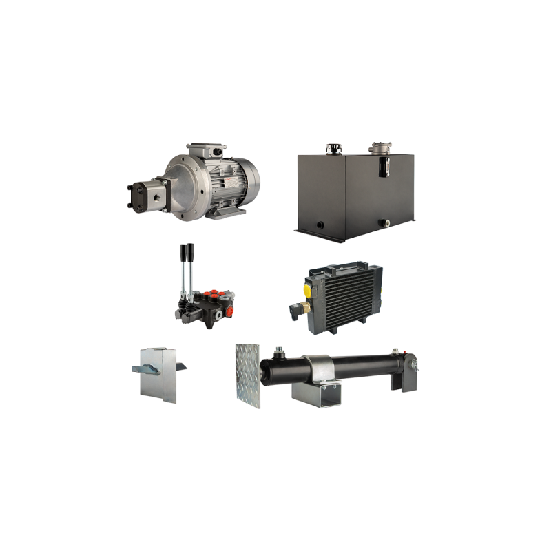 Malkų skaldytuvo hidraulika: skaldymo galia: 5 tonos, skaldymo ciklo laikas: 11–14 sekundžių. Pavara, siurblys, variklis, 75 lit