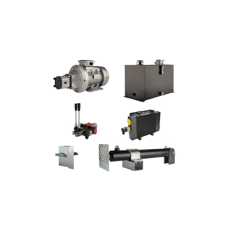 Malkų skaldytuvo hidraulika: skaldymo galia: 6 tonos, skaldymo ciklo laikas: 14–17 sekundžių. Pavara, siurblys, variklis, 75 lit