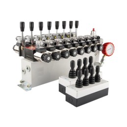 sekcijų, 12 V, „Cetop 3 NG6“ hidraulinis skirstytuvas su proporciniu srauto reguliatoriumi, komplektuojamas su dviem „Hydroleade