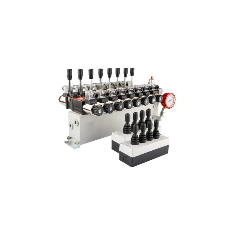 sekcijų, 12 V, „Cetop 3 NG6“ hidraulinis skirstytuvas su proporciniu srauto reguliatoriumi, komplektuojamas su dviem „Hydroleade