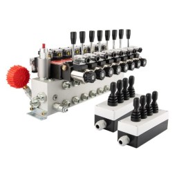 sekcijų, 12 V, „Cetop 3 NG6“ hidraulinis skirstytuvas su proporciniu srauto reguliatoriumi, komplektuojamas su dviem „Hydroleade