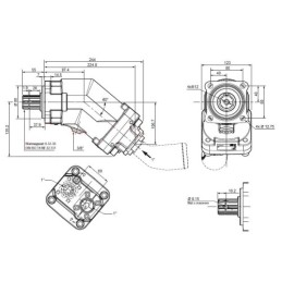 Hidraulinis siurblys 7 stūmoklių su įsiurbimo anga XPi 130 0523730 įstrižas 1 srovės 130 cm3 dvikryptis komplekte su adapteriu s