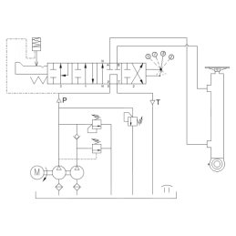 Malkų skaldytuvo hidraulika. Skaldymo galia: 19 tonų. Skaldymo ciklo laikas: 17–20 sekundžių. Pavara, siurblys, variklis, 100 li