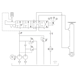 Malkų skaldytuvo hidraulika. Skaldymo galia: 12 tonų. Skaldymo ciklo laikas: 17–20 sekundžių. Pavara, siurblys, variklis, 100 li