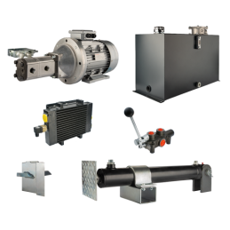 Malkų skaldytuvo hidraulika. Skaldymo galia: 14 tonų. Skaldymo ciklo laikas: 12–16 sekundžių. Pavara, siurblys, variklis, 100 li