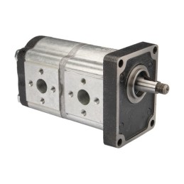 „Hydrosila“ dešininis 2 sekcijų krumpliaratinis hidraulinis siurblys, 2 grupė, tūris: 12/12 cm3/aps., našumas (1500 aps.): 18/18