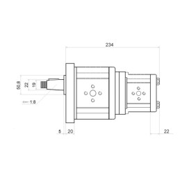 „Hydrosila“ dešininis 2 sekcijų krumpliaratinis siurblys, 3 + 2 grupė, tūris: 33/12 cm3/aps., našumas (1500 aps.): 50/18 l/min.