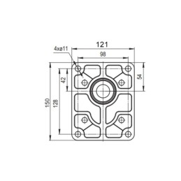 „Hydrosila“ dešininis 2 sekcijų krumpliaratinis siurblys, 3 + 2 grupė, tūris: 33/16 cm3/aps., našumas (1500 aps.): 50/24 l/min.