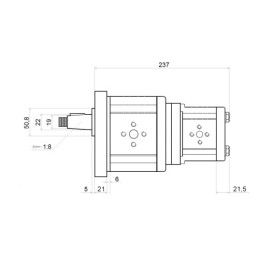 „Hydrosila“ dešininis 2 sekcijų krumpliaratinis siurblys, 3 + 2 grupė, tūris: 39/12 cm3/aps., našumas (1500 aps.): 58/18 l/min.