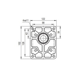 „Hydrosila“ dešininis 2 sekcijų krumpliaratinis siurblys, 3 + 2 grupė, tūris: 39/12 cm3/aps., našumas (1500 aps.): 58/18 l/min.