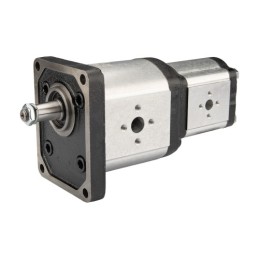 „Hydrosila“ dešininis 2 sekcijų krumpliaratinis siurblys, 3 + 2 grupė, tūris: 39/22 cm3/aps., našumas (1500 aps.): 58/33 l/min.