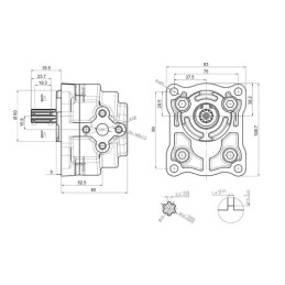 Hidraulinis siurblys NSZ16 kairysis 6 FR. Lenkiško ketaus
