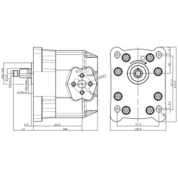 Dešinės pavaros hidraulinis siurblys, 3 grupė, PZG 30-C-72X.DS-47 miško mašinoms, dešinės rotacijos, našumas: 47 cm3/aps.