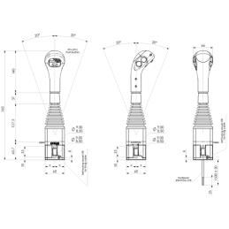 Sustiprinta vieno mygtuko valdymo svirtis „Indemar 6115“. Suderinama su rutuliniais ir lizdiniais kabeliais.