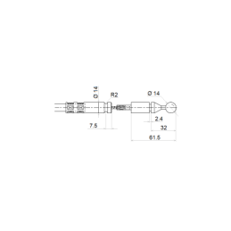 Sustiprinta vieno mygtuko valdymo svirtis „Indemar 6115“. Suderinama su rutuliniais ir lizdiniais kabeliais.