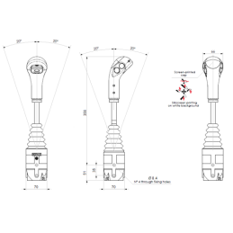 Sustiprinta „Indemar 6139“ valdymo svirtis be mygtuko. Tinka šakių trosams.