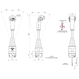 Sustiprinta vieno mygtuko valdymo svirtis „Indemar 6140“. Suderinama su šakiniais kabeliais.