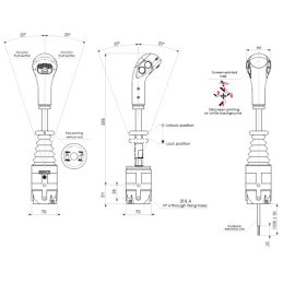 Sustiprinta „Indemar 6141“ valdymo svirtis su dviem mygtukais. Suderinama su šakių trosais.