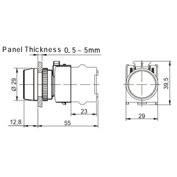 2 x Raudonas elektros jungiklio mygtukas