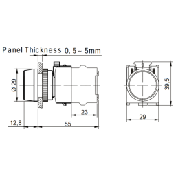 2 x Baltas elektros jungiklio mygtukas su rodykle