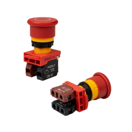 2 x Raudonas saugos mygtukas su apskritimu