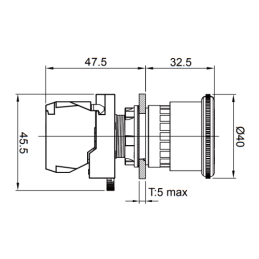 2 x Raudonas saugos mygtukas su apskritimu