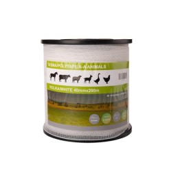 Elektrinio tvoro juosta 200 m / 40 mm, balta